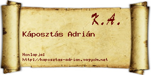 Káposztás Adrián névjegykártya